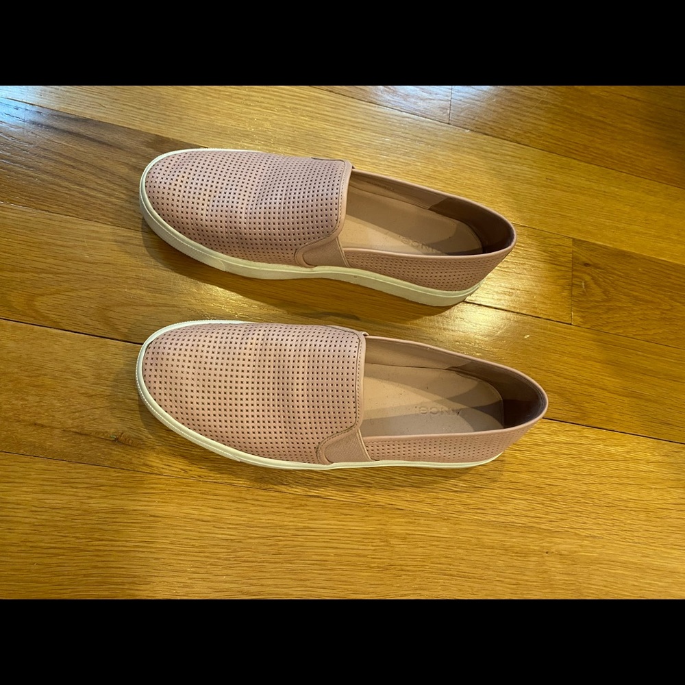 Vince pink slip on sneakers